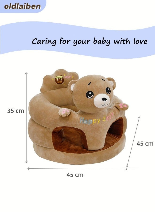 oldlaiben Baby Sitting Support Seat Sofa, Cartoon Cute Plush Baby Seat, Infant Learning Seat, Portable Baby Comfortable Floor Seat, Perfect Toddler Gift To Learn To Sit（Bear） - Image 2
